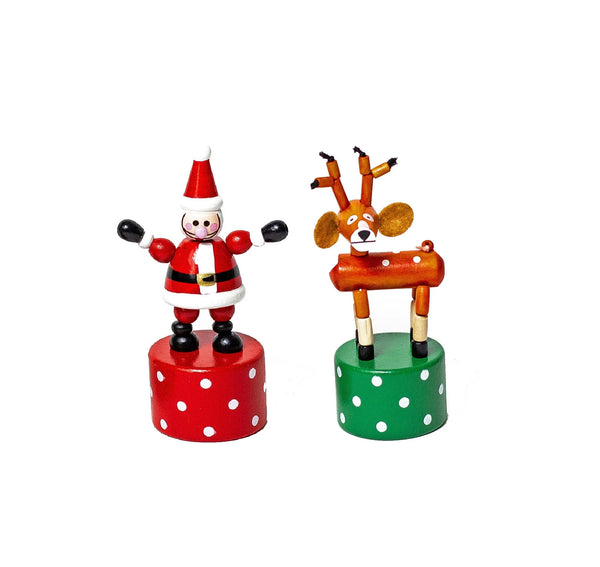 Jack Rabbit Santa & Reindeer Push Puppets