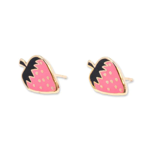 Strawberry enamel earrings