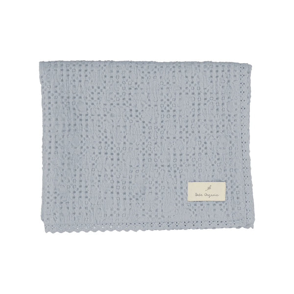 Bebe Organic Waffle Blanket ~ Blue
