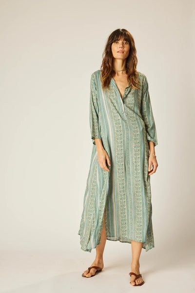 Natalie Martin Isobel Dress Paisley Stripe Pool Wee Mondine
