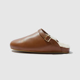 Beatrice Valenzuela Wooden Clog with Shearling Umber