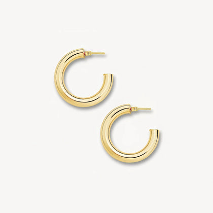 Machete 1” Perfect Hoops in Gold - Gold Filled
