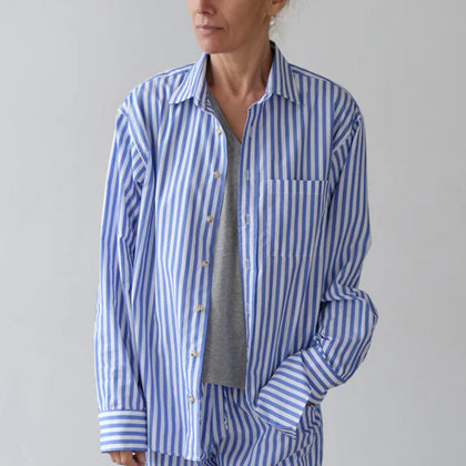 Donni Poplin Shirt ~ Azure