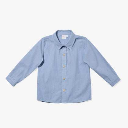 Oso & Me Jeffie Shirt  ~ Blue Pinstripe