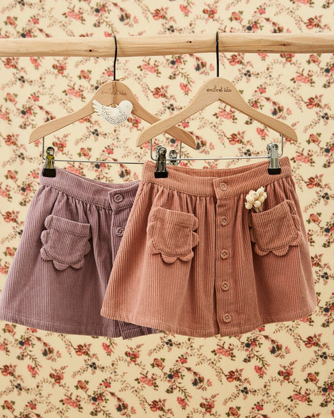 Emile at Ida Corduroy Pocket Skirt ~ Powder