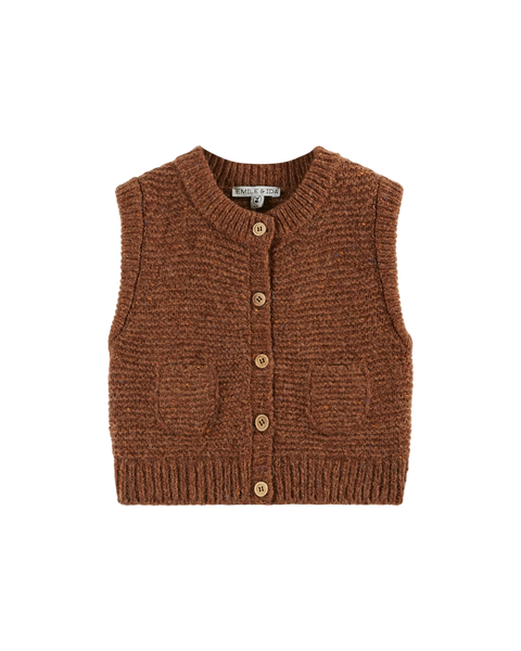 Emile at Ida Sleeveless Cardigan ~ Moka