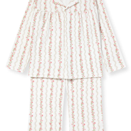 Sleepy Doe Girls Blouse & Wide Trouser Set ~ Floral Stripe
