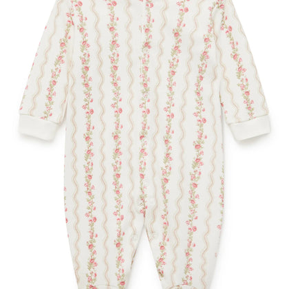 Sleepy Doe Baby Sleepsuit ~ Floral Stripe