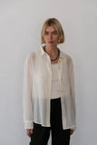 Donni The Silk Cotton Sheer Shirt ~ Creme