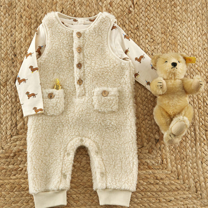 Emile at Ida Baby Overalls ~ Ecru