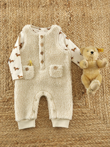Emile at Ida Baby Overalls ~ Ecru