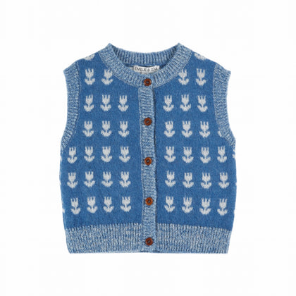 Emile at Ida Sleeveless Cardigan ~ Tulipe