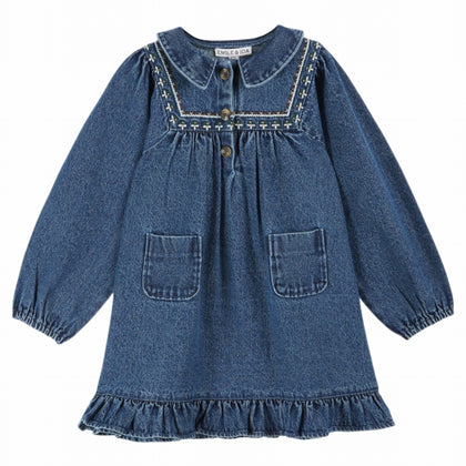Emile at Ida Emb Dress ~ Denim