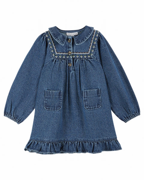 Emile at Ida Emb Dress ~ Denim