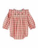 Emile at Ida Baby Romper ~ Carreaux Rose