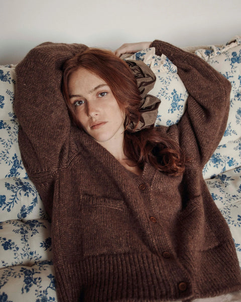 Emile et Ida Women Very Soft Cardigan ~ Chestnut