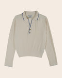 Emile et Ida Women Creme Pointelle Polo