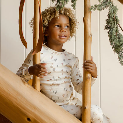 Rylee & Cru Organic LS Pajama Set ~ Winter Town