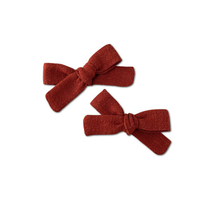 Lulu Loves Skinny Ribbon Pigtail Bows ~ Cinnamon