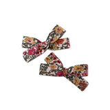 Lulu Loves Skinny Ribbon Pigtail Bows ~ Blush Floral