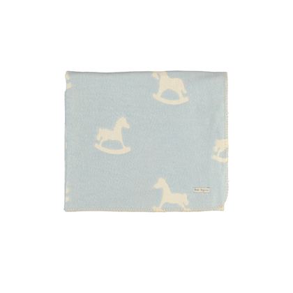 Bebe Organic Rocking Horse Blanket ~ Blue