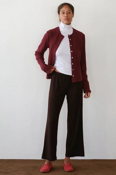 DONNI The Sweater Rib Cardi - Oxblood