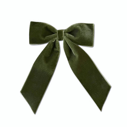 Lulu Luvs Big Velvet Bow ~ Loden