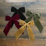 Lulu Luvs Big Velvet Bow ~ Loden