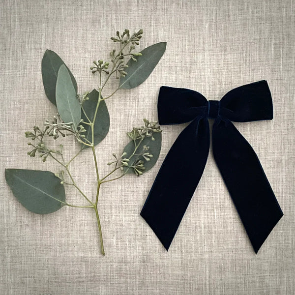 Lulu Luvs Big Velvet Bow ~ Navy