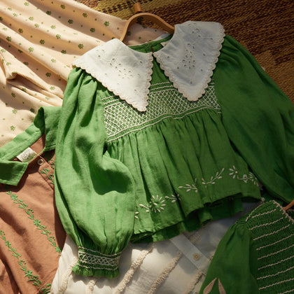 Apolina Cornelia Blouse ~ Retro Green
