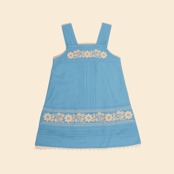 Apolina Vittoria Apron Shift Dress ~ Nordic Blue