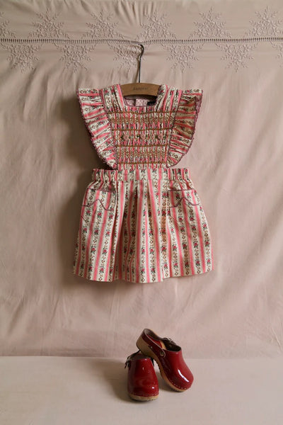 Bonjour Diary Apron Dress ~ Tapestry Pink Stripe