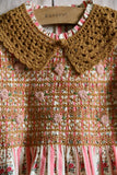 Bonjour Diary Handsmock Blouse ~ Pink Stripe