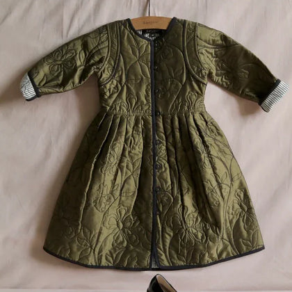 Bonjour Diary Taffeta Dress Coat ~ Khaki