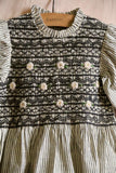Bonjour Diary Handsmock Blouse ~ Black Stripe