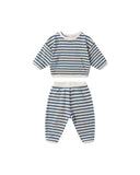 Quincy Mae Waffle Slouch Set ~ Ocean Stripe