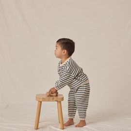 Quincy Mae Waffle Slouch Set ~ Ocean Stripe