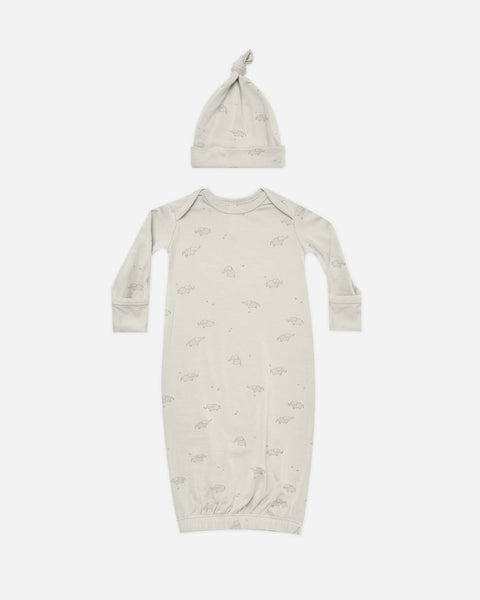 Quincy Mae Elephant Sleeping Gown & Hat