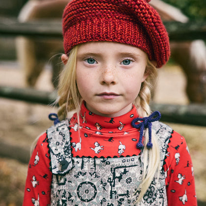 Misha & Puff Marl Beret ~ Red Flame & Berry