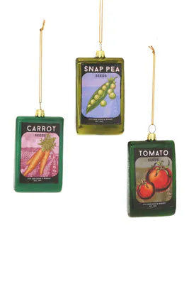 Vegetables Seed Packet Ornament Set