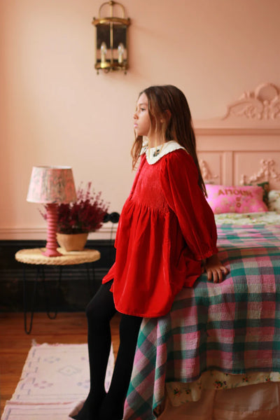 Bonjour Diary Red Velvet Tunic | Wee Mondine