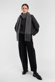 Micaela Greg Dark Grey Fringe Scarf