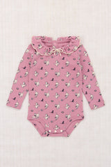Misha & Puff Baby Pattie Onesie ~ Rose Cat & Mouse | Wee Mondine
