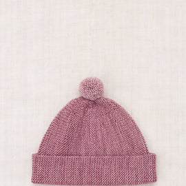 Misha & Puff Baby Garter Hat ~ Antique Rose