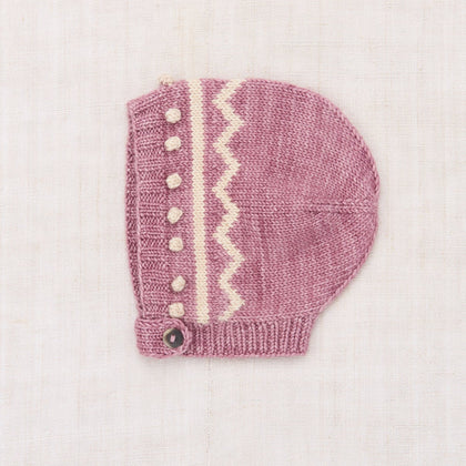 Misha & Puff Baby Zig Zag Bonnet ~ Antique Rose