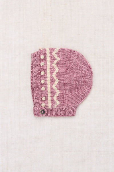 Misha & Puff Baby Zig Zag Bonnet ~ Antique Rose