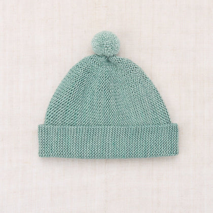 Misha & Puff Garter Hat ~ Sage