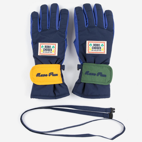 Bobo Choses Color Block Gloves ~ Navy