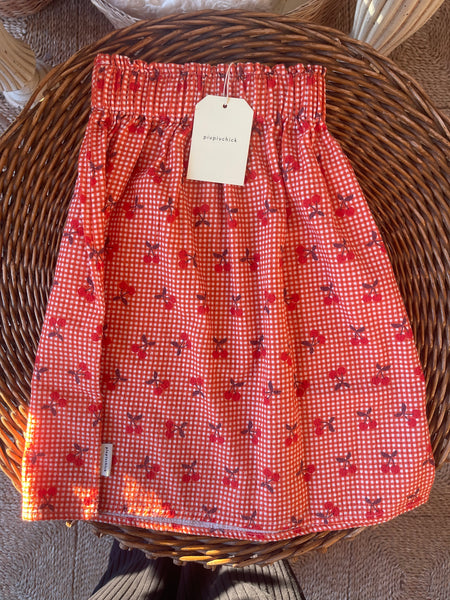 Piupiuchick Long Skirt ~ Red Check