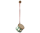 Metal ornament, Small drum - Dark green